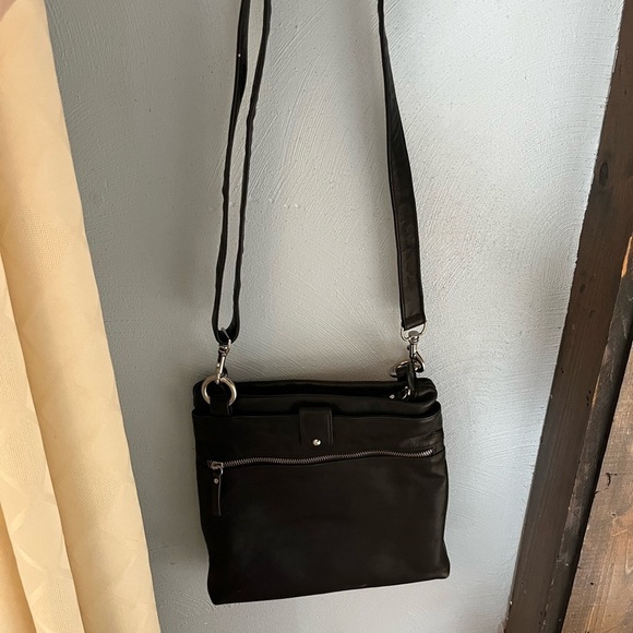 ili New York Black Genuine Leather Crossbody Bag Streetwear - Picture 2 of 16